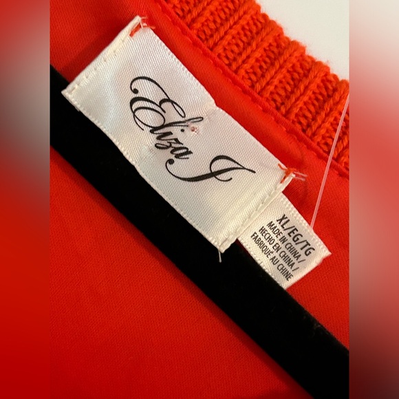 NWT ELIZA J CROCKET LINED HALTER DEEP ORANGE DRESS XL - Picture 2 of 11